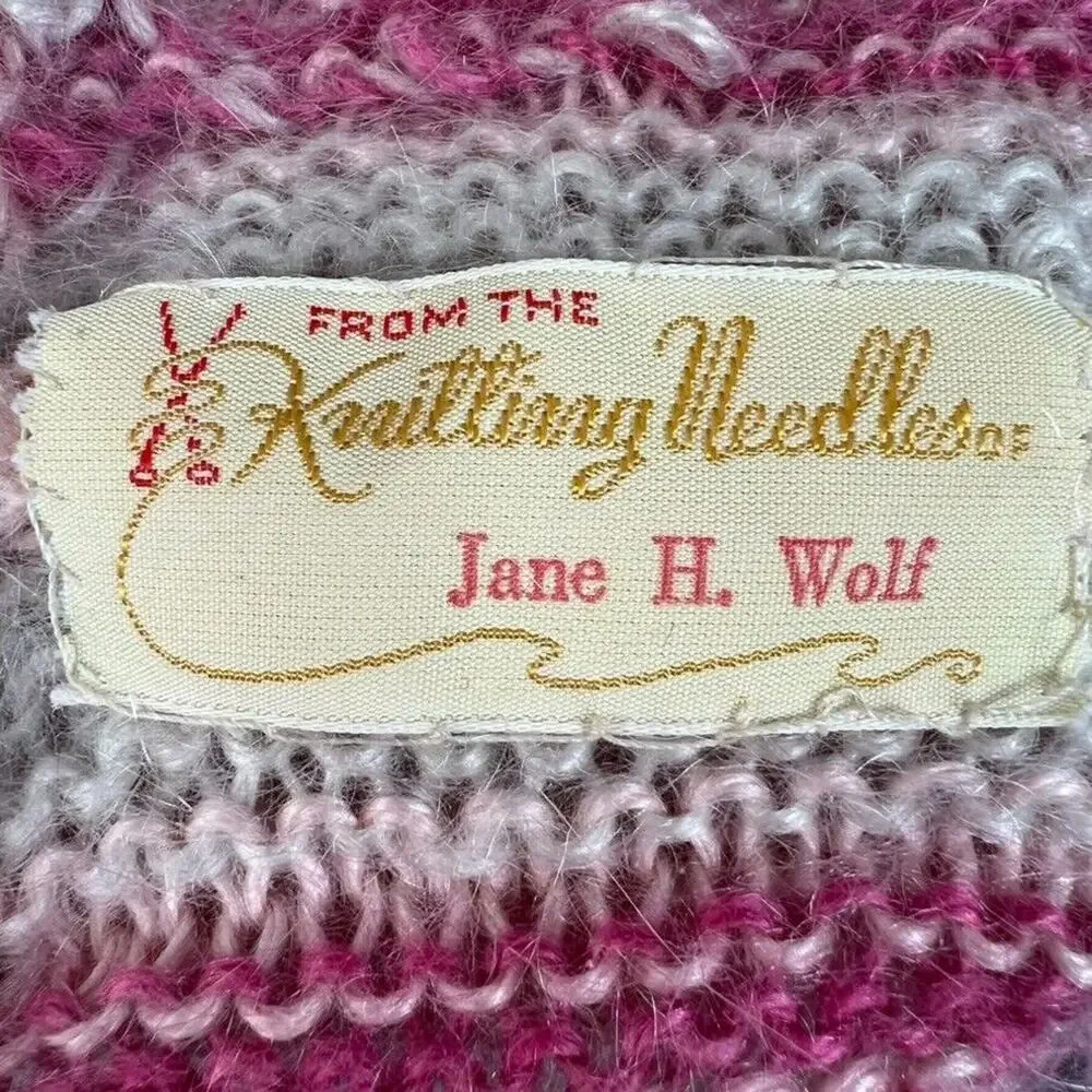 From the Knitting Needles of Jane H. Wolf Sweater Womens S-M Mohair Vintage